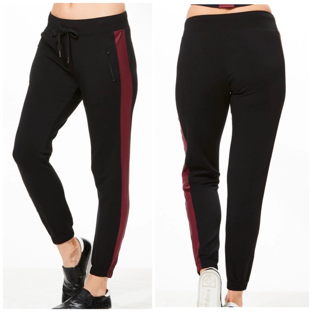 NWT CHICHI Active Zoe Track Jogger - Black/Gray/Silver